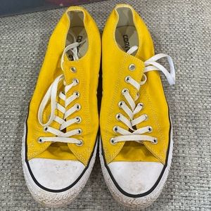 Yellow converse shoes